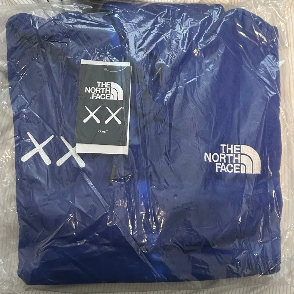 KAWS x The North Face Bolt Blue Hoodie Medium NWT Authentic Streetwear